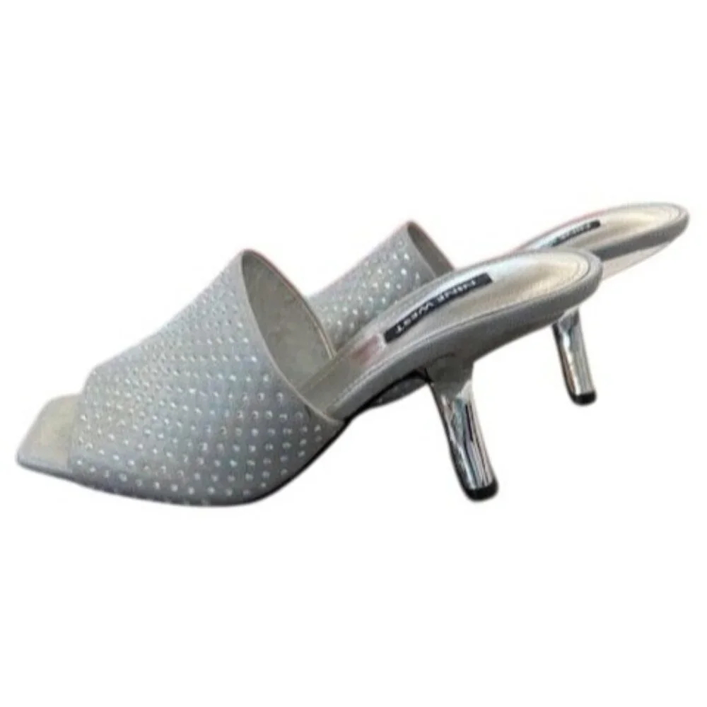 Embellished Nine West‎ Square Toe Heels - Picture 2 of 4